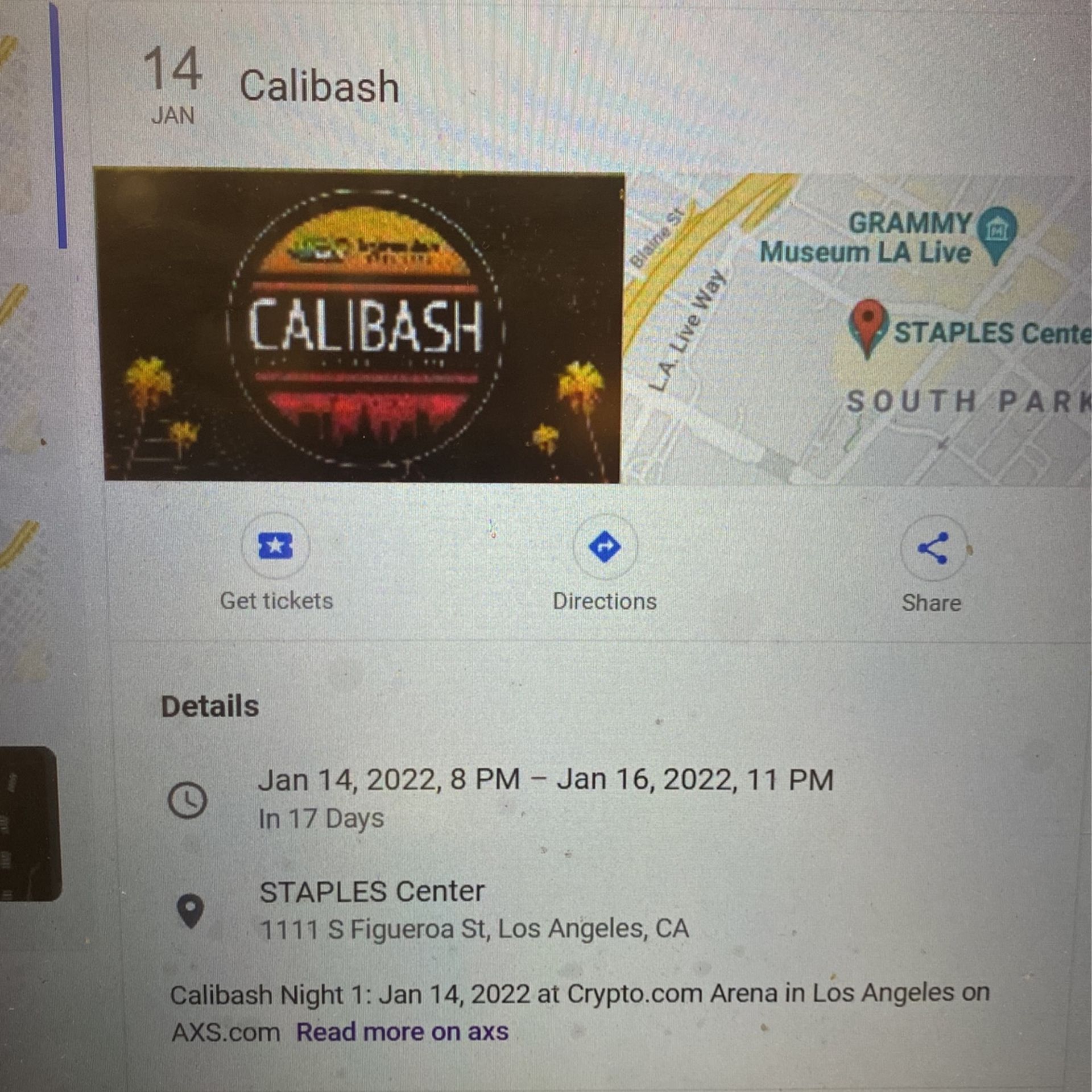 Concert Tickets Calibash 2022