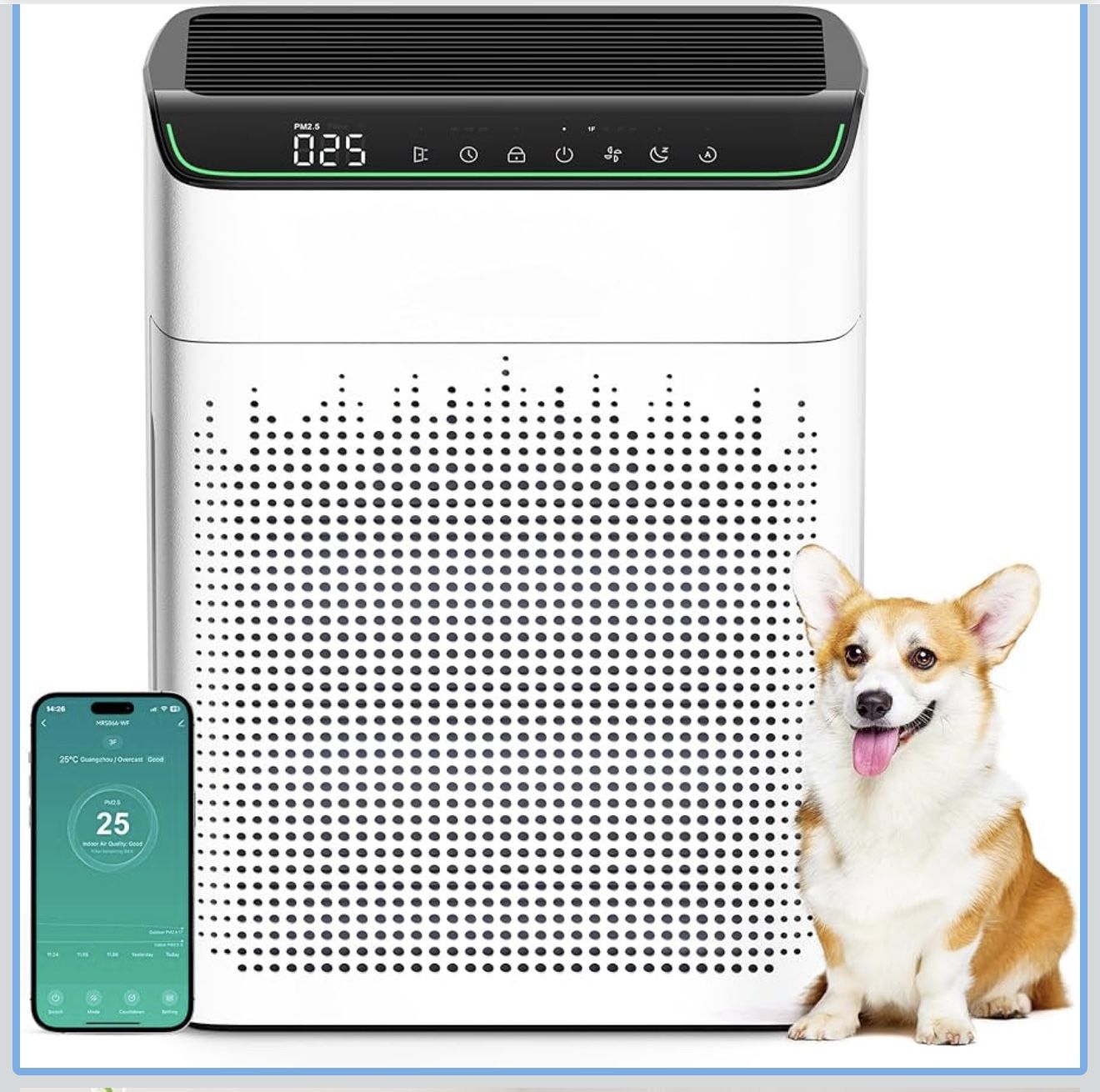 Air Purifiers for Home Large Room up to 1690 ft², HEPA Filter with PM 2.5 Monitor, WiFi and Alexa