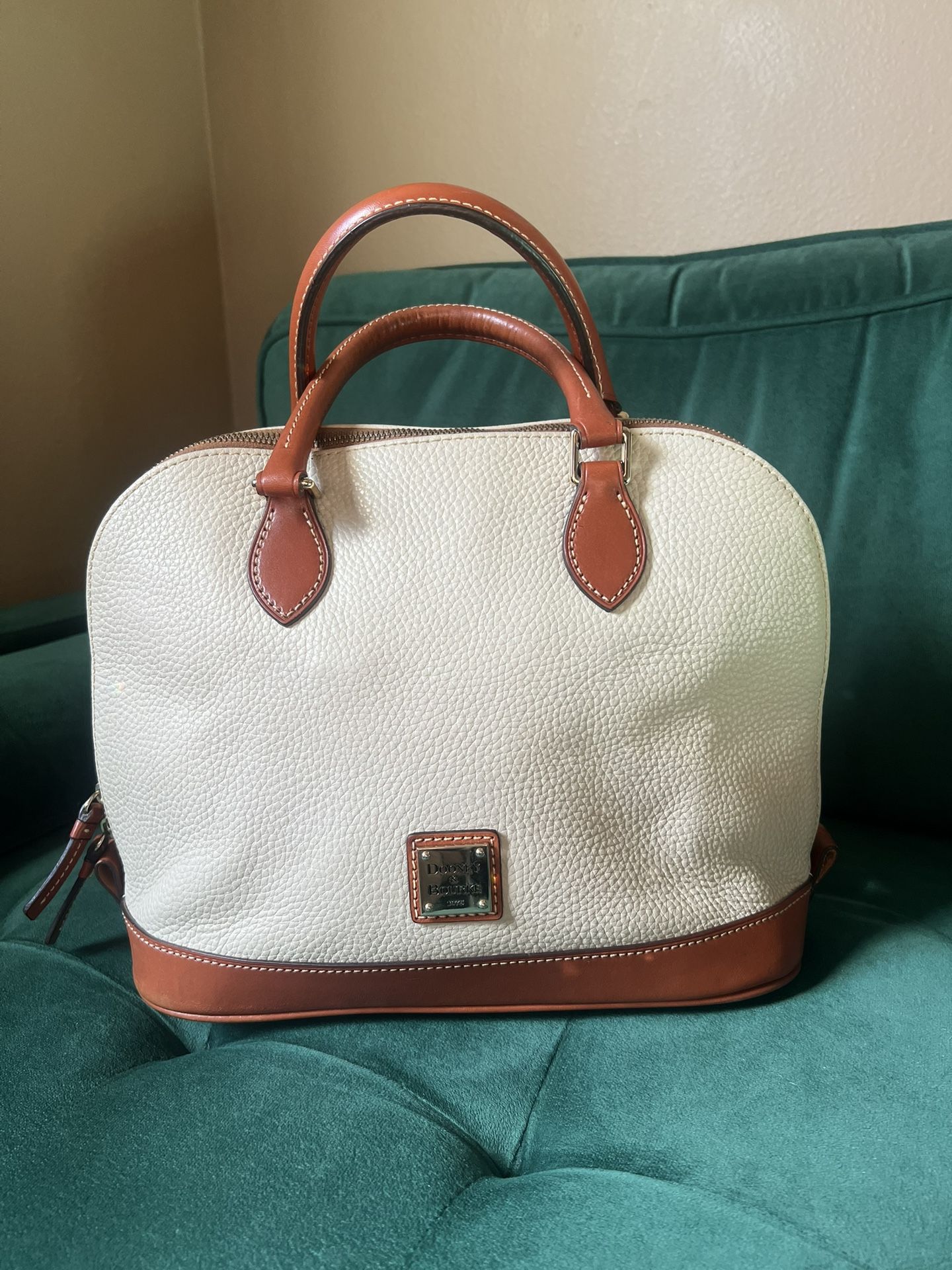 Dooney & Bourke Pebble Grain Leather Zip Zip Satchel In None