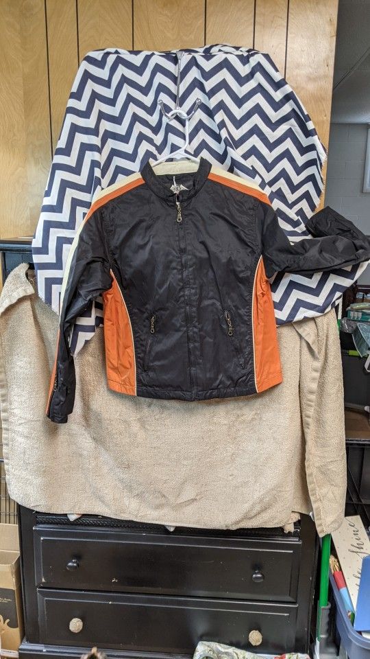 Orange And Black Riding Jacket