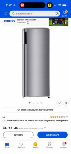 LG LRONC0605V 6 Cu. Ft. Single Door Refrigerator