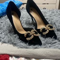 Black and gold heels 