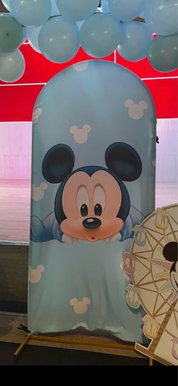 Baby Mickey banner and stand
