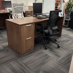 $100 Off! Office Desk With Two Drawer Vertical File Cabinet