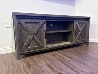 Grey Barn Door TV Stand