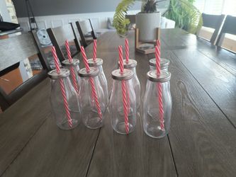 8 Jars With Straws