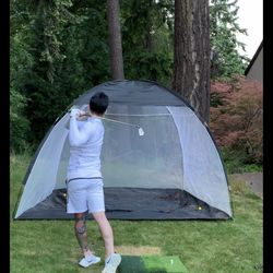 Golf Practice Bundle – Putting Trainer + Turf Mat + Net