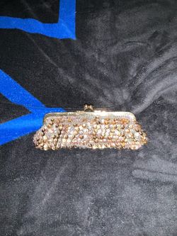 Gold Sequin Coin Purse with Kiss Clasp