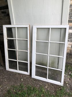2 Qty Vintage Single Pane Window Panels 