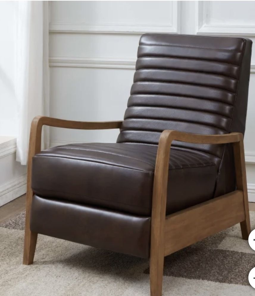 Henrik Leather Pushback Comfy Recliner Chair