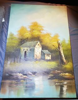 Original Oil Painting Signed ALBIN  36in ×24in 