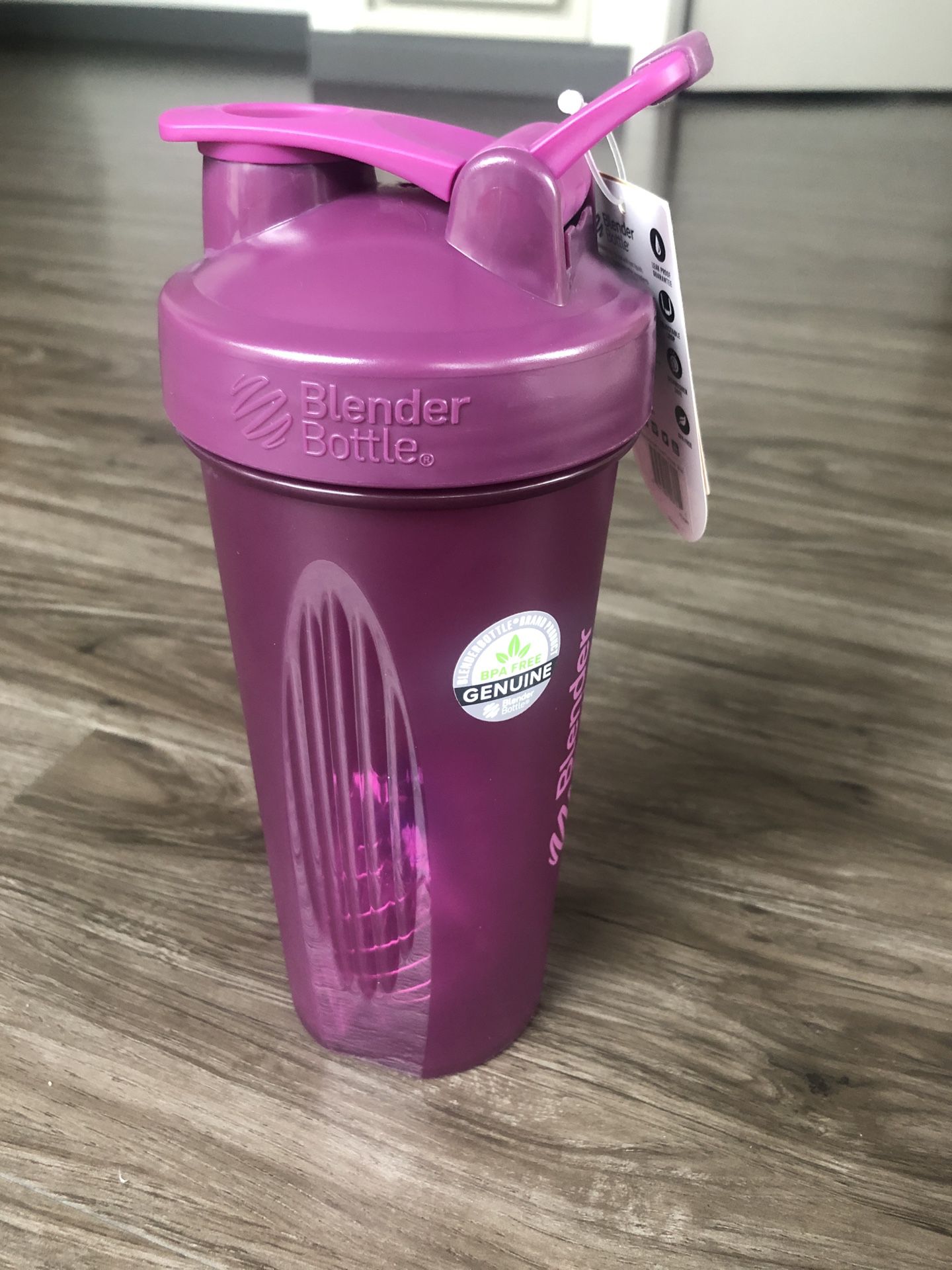 Purple Blender Bottle Classic 28 oz Shaker Mixer Cup with Loop Top
