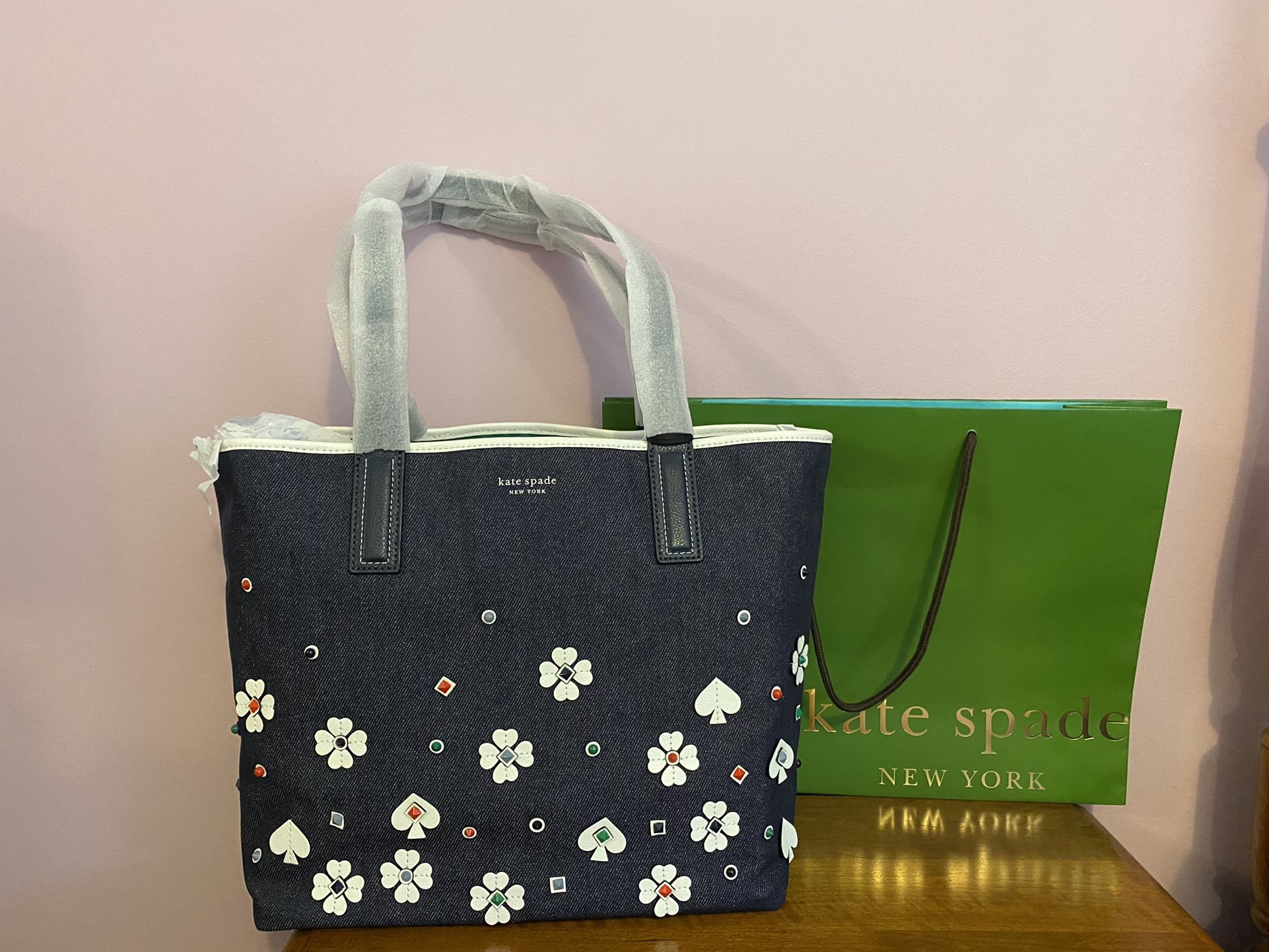 Kate spade top denim tote