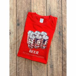 Size XL Vintage Beer An American Tradition Graphic Red Tee