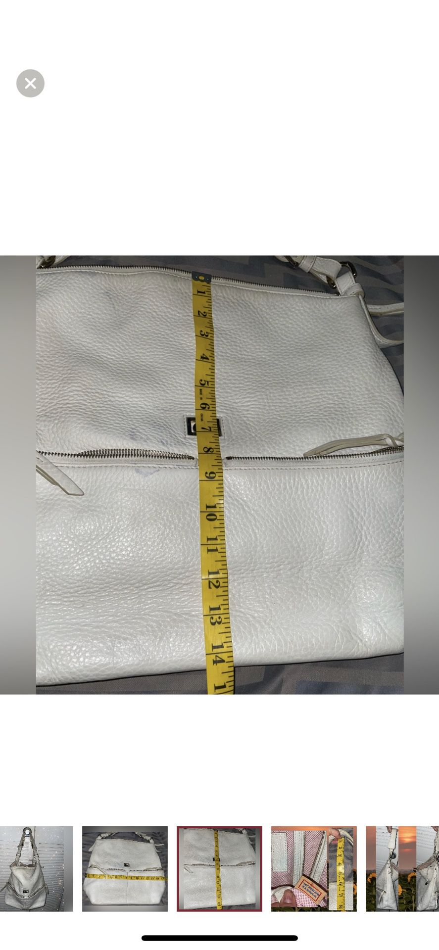 Dooney & Bourke Chelsea Shopper White Pebbled Leather Hobo Tote Bag Women’s