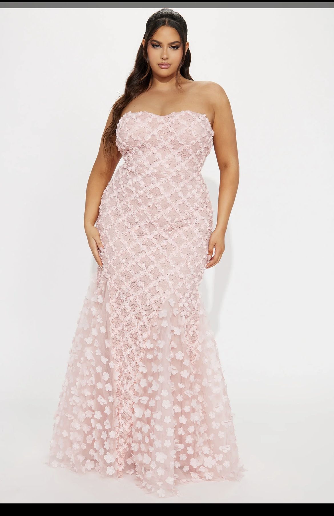 Carmen Floral Maxi Gown - Blush