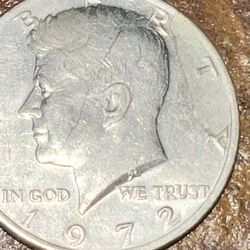 1972 Kennedy Half Dollar Missing Portion Of The Clad Layer 