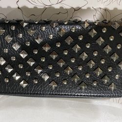 Leather Rivet Wallet Or Clutch Purse