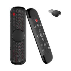 Upgrade W2 Pro Air Mouse Universal TV Remote Air Mouse Remote, 2.4G 3-in-1 Mini Wireless Keyboard, Handheld Keyboard with Touchpad Remote with Keyboar