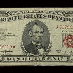 1963 Red Seal $5 Banknote