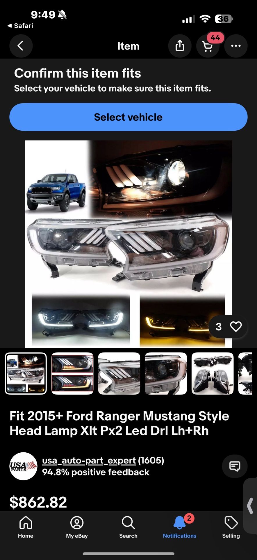 Ford Ranger headlights