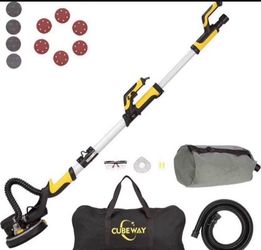 CUBEWAY Drywall Sander with Vacuum Attachment, Innovative Fixture for Ceiling Sander, Electric Drywa