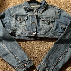 Bana Di Jeans Denim Cropped Jacket Size Large