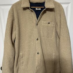 Marine Layer Natural Sherpa Overshirt Size - Large
