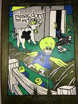 Vintage skateboard signed Mike Vallely Barnyard world