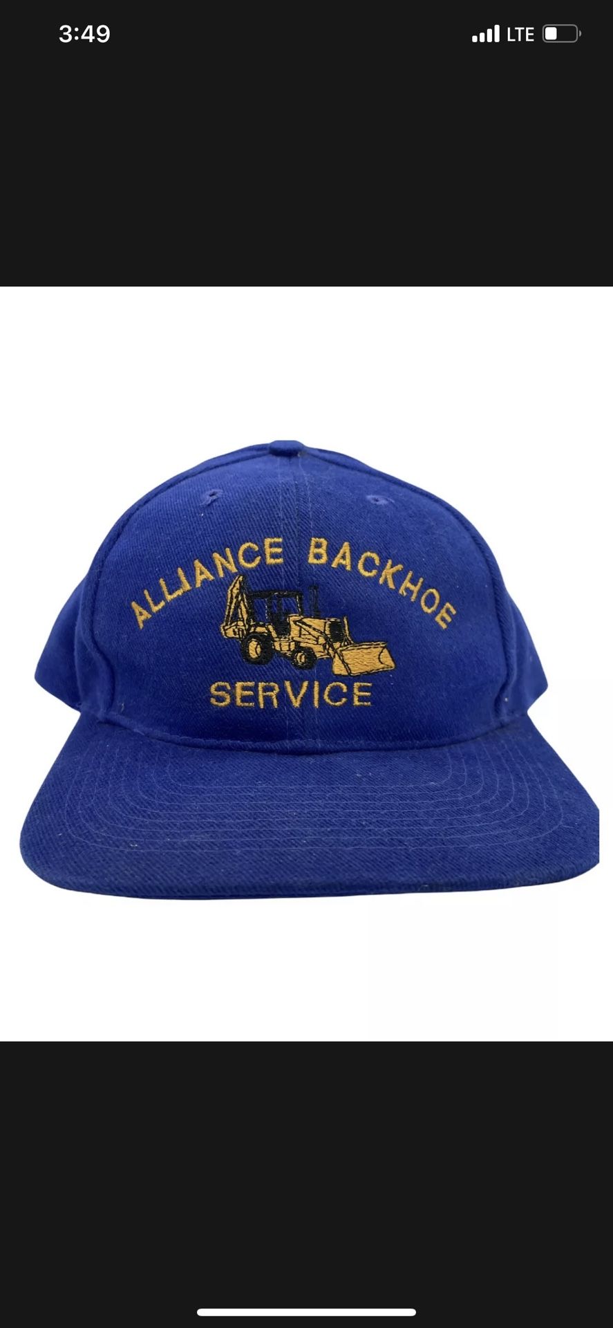 Vintage Nissin Cap Alliance Backhoe Service Blue Adjustable