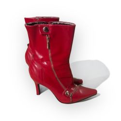 Nine West Red Patent Leather Boots 8.5