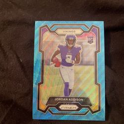 Jordan Addison Rookie Blue Wave /199 Panini Prizm