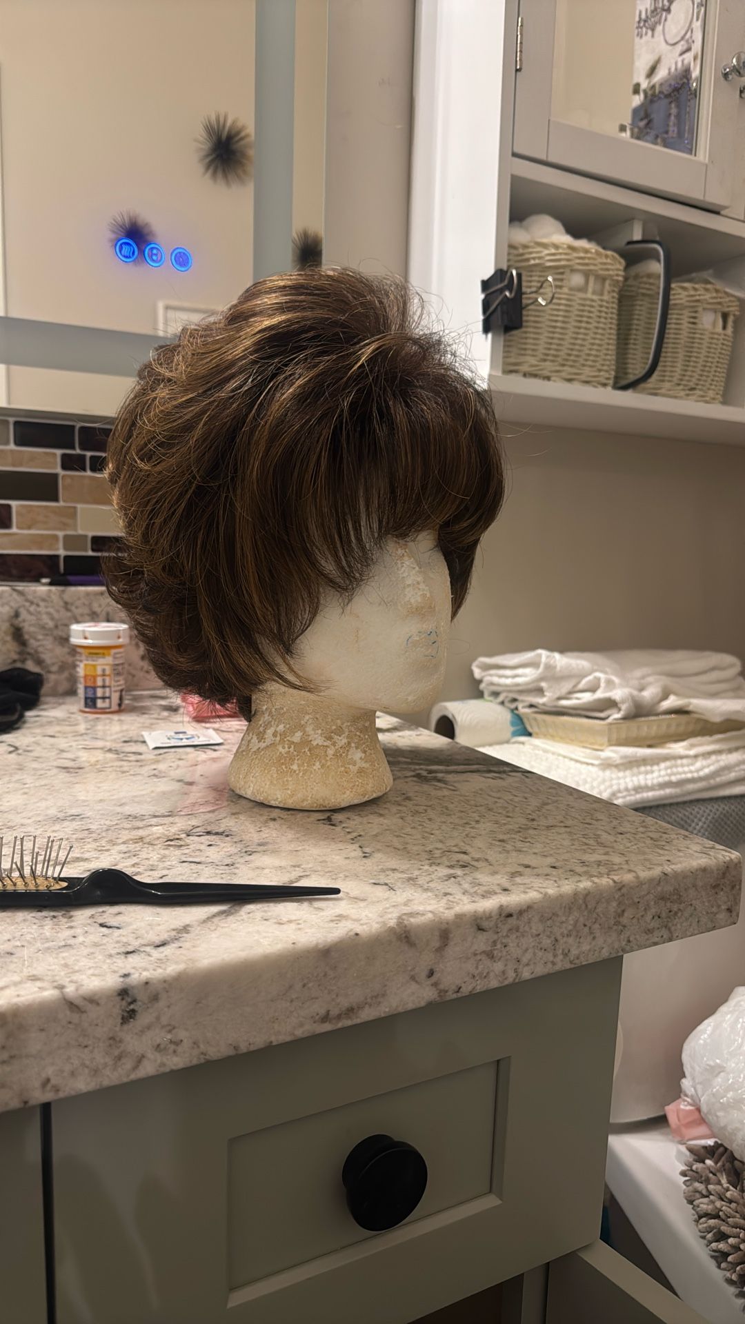 Synthetic Med Brown w/highlights