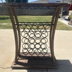 26 Bottle Holder With Hanging Glass Rack