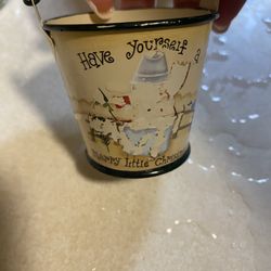 Little Christmas bucket or Ornament