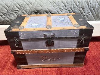 Antique Hand-Painted Wall Trunk