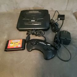 Sega Genesis Version 2 With Power And Cable Hookup. 1 Oem Controller And  Arcade Classics Game