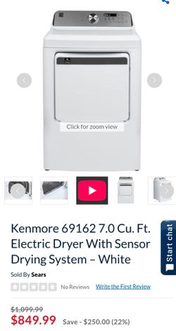 Kenmore - 7.0 cu. ft. Electric Dryer with Sensor Drying System – White - BRAND NEW