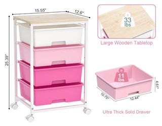 Rolling utility cart with 4 bins