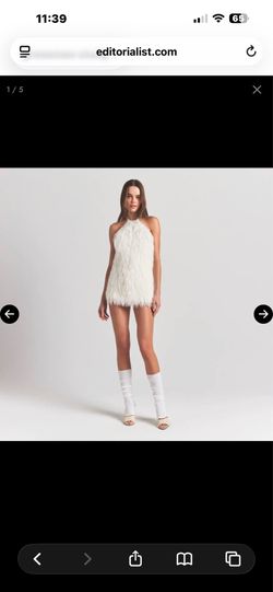 NWT $130 SKIMS faux Fur Sz Medium Halter dress  $50