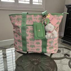 Juicy Couture Festival Tote In Pink Diamond & Retro Green!