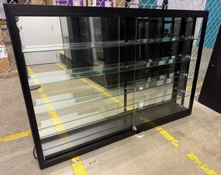 2 Glass Display Shelves / Wall-Mounted Glass Display Cabinets – Excellent Condition