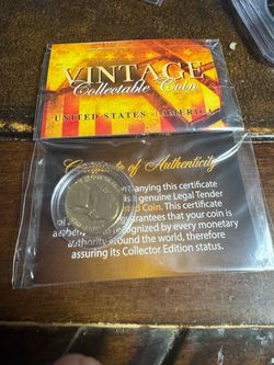 Vintage Collectable US Coin with Certificate of Authenticity