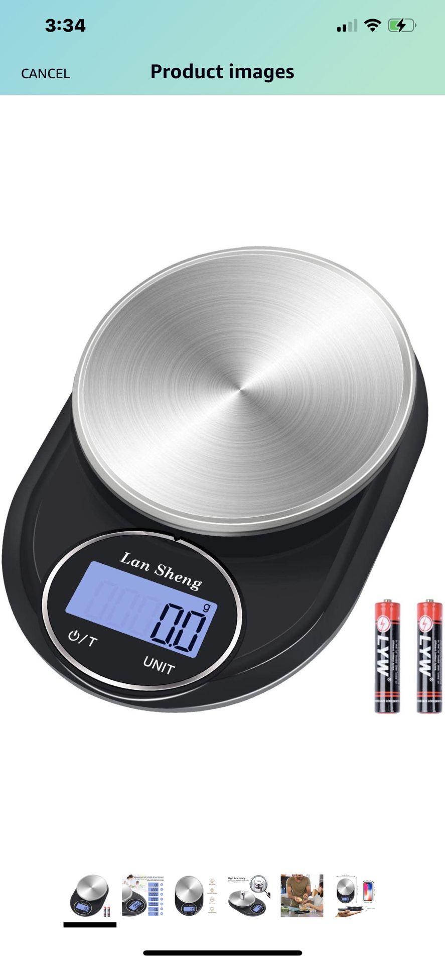 Food Scale - Lan Sheng 5000g/0.1g Digital Kitchen Scale Weight Grams and oz for Cooking, Baking, and Weight Loss，7 Unit/Adjustable Shutdown Time /HD L