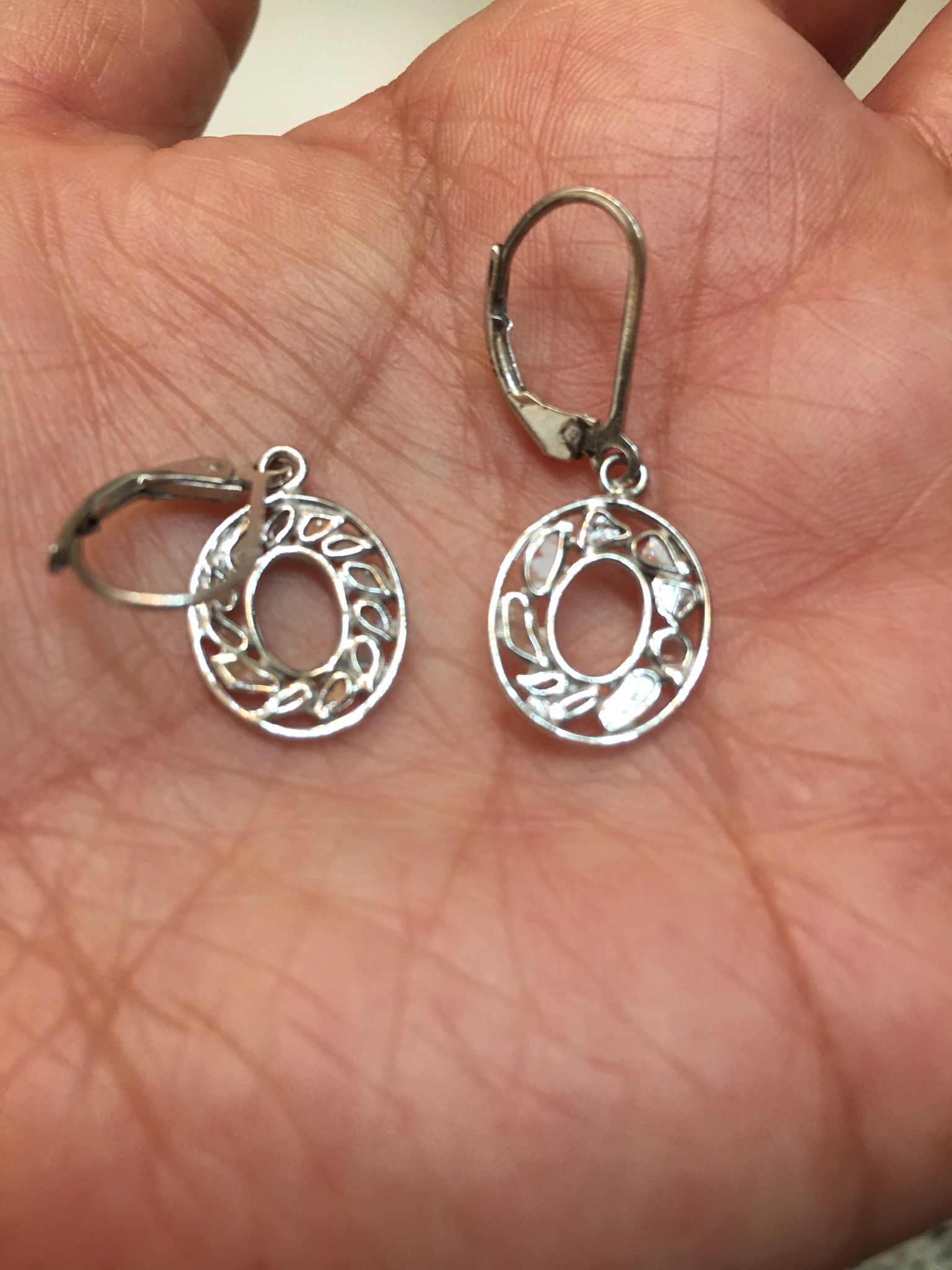 .25 Diamond Round  Shape Sterling Silver Earrings 