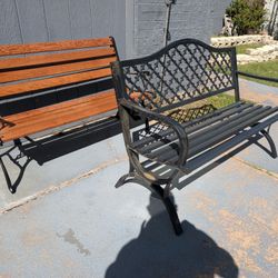 Black Outdoor Bench