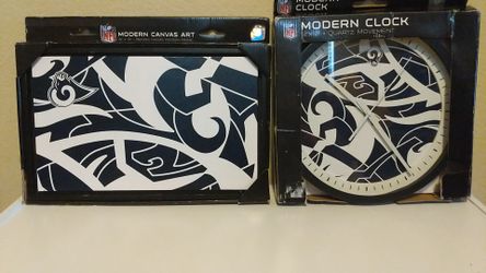 LA Rams Clock and Canvas Art Frame