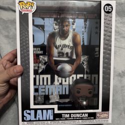 Funko Pop Slam Cover With Case Tim Duncan Collectible San Antonio Spurs