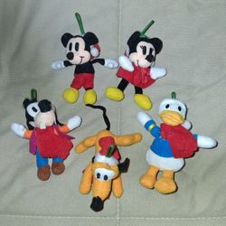 lot of 5 soft plush 2" Disney characters (decor or ornaments?) $10 FIRM