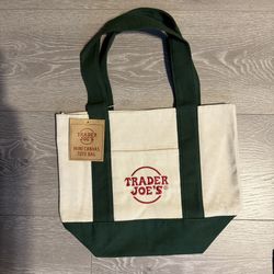 Trader Joe’s Mini Green Canvas Tote Bag 